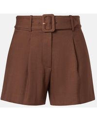 Veronica Beard - Piper Belted Linen-Blend Shorts - Lyst