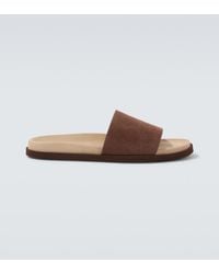 Brunello Cucinelli - Suede Slides - Lyst