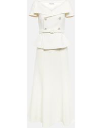 Self-Portrait Tailored Boucle Midi Dress - White