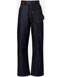 JW Anderson - Embroidered High-Rise Straight Jeans - Lyst