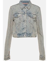 Acne Studios - Cropped Jacquard Denim Jacket - Lyst