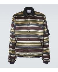 Sacai - Striped Blouson Jacket - Lyst