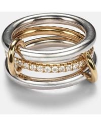 Spinelli Kilcollin - Libra Sterling Silver And 18kt Gold Ring With Diamonds - Lyst