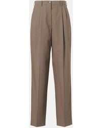 The Row - Bryce Wool And Silk Straight Pants - Lyst
