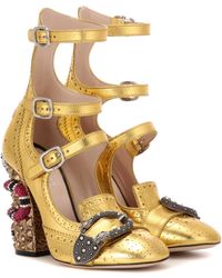 Gucci Queercore Embellished Leather Ankle Boots - Metallic