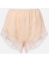 Chloé - Shorts De Seda En Jacquard Con Encaje - Lyst
