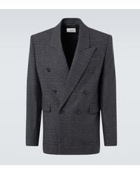 Saint Laurent - Checked Wool And Cashmere Blazer - Lyst