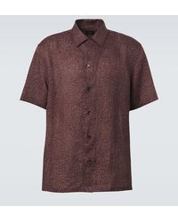 Brioni - Printed Linen Bowling Shirt - Lyst