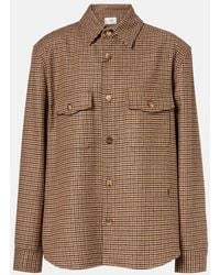 Saint Laurent - Puppytooth Wool Blend Overshirt - Lyst