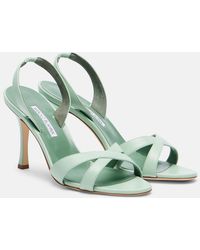 Manolo Blahnik - Callasli Leather Slingback Sandals - Lyst