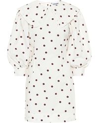 Ganni Gepunktetes Kleid - Weiß