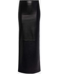 Monot - Low-Rise Leather Maxi Skirt - Lyst