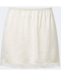 Leset - Barb Lace-Trimmed Satin Miniskirt - Lyst