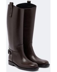 Burberry - Cavalier Leather Knee-High Boots - Lyst