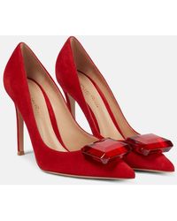 Gianvito Rossi - Jaipur 105 Embellished Suede Pumps - Lyst