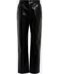 Agolde - 90s Pinch Waist Leather-blend Pants - Lyst
