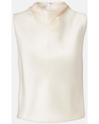 Vince - Top Cropped De Saten - Lyst