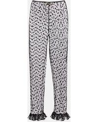 Chloé - Polka-Dot Cotton-Blend Tulle Straight Pants - Lyst