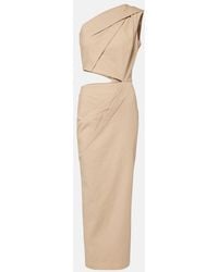 Max Mara - Cutout Cotton-Blend Twill Maxi Dress - Lyst