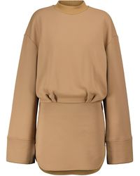 The Attico Palmer Cotton-blend Sweatshirt Dress - Natural