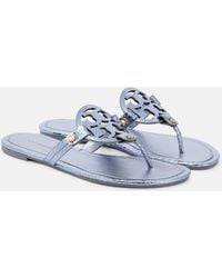 Tory Burch - Miller Python-effect Leather Thong Sandals - Lyst