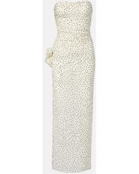 Magda Butrym - Floral-Applique Polka-Dot Maxi Dress - Lyst