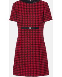 Versace - Checked Wool-Blend Tweed Mini Dress - Lyst