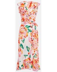 Poupette - Aude Floral Midi Dress - Lyst