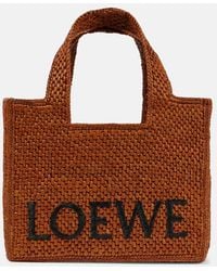 Loewe - Paula's Ibiza Font Small Raffia Tote Bag - Lyst