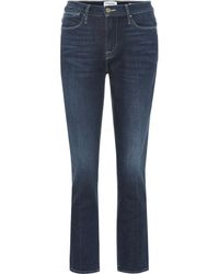 FRAME High-Rise Jeans Le High Straight - Blau
