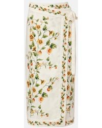 Agua Bendita - Pareo Luna De Lino Floral - Lyst