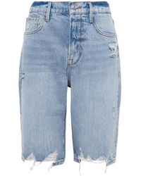 FRAME Le Vintage Bermuda Denim Shorts - Blue