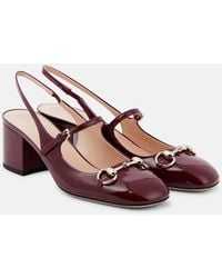 Gucci - Horsebit Patent Leather Slingback Mary Jane Pumps - Lyst