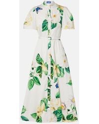 LEO LIN - Bianca Floral Cotton Shirt Dress - Lyst