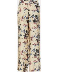 Asceno - London Floral Wide-leg Silk Pants - Lyst