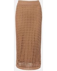 Max Mara - Geode Open-Knit Cotton Midi Skirt - Lyst
