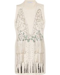 JW Anderson Embellished Cotton And Silk Tank Top - White