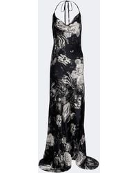 Roberto Cavalli - Floral Halterneck Silk Maxi Dress - Lyst
