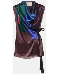ROKSANDA - Printed Self-Tie Silk Top - Lyst