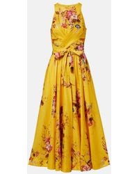 Zimmermann - Patience Floral Cutout Linen Midi Dress - Lyst