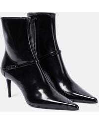 Saint Laurent - Hacker 70 Leather Ankle Boots - Lyst