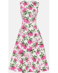 Emilia Wickstead - Mara Floral-print Faille Midi Dress - Lyst