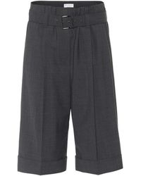 Brunello Cucinelli Wool-blend Bermuda Shorts - Gray