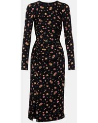 Dolce & Gabbana - Floral Silk-Blend Midi Dress - Lyst