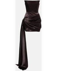 Alex Perry - Draped Satin Bustier Dress - Lyst
