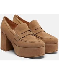 Gianvito Rossi - Jenna Suede Loafer Pumps - Lyst