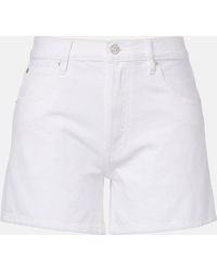 FRAME - The Long Hang Denim Shorts - Lyst