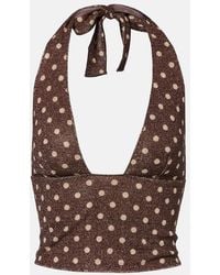 Oséree - Lumiere Polka-Dot Halterneck Crop Top - Lyst