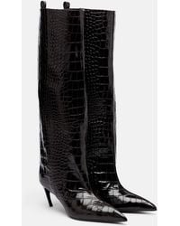 The Attico - Lea Croc-Effect Leather Knee-High Boots - Lyst