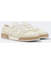 Fendi - Match Leather And Suede Sneakers - Lyst